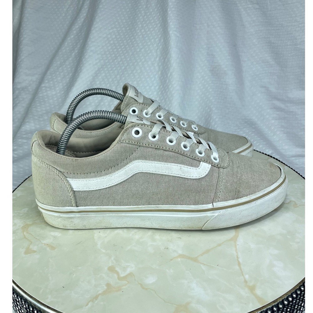 Vans Ward Canvas Low Top Sneakers Womens 9.5 Tan Beige Streetwear Skater Shoes